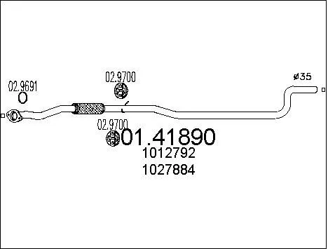 MTS 01.41890 Приймальна труба