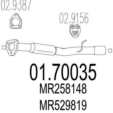 MTS 01.70035 Приймальна труба