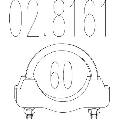 02.8161 Хомут выхлопной системы U-образный (М10, Диаметр 60 мм)