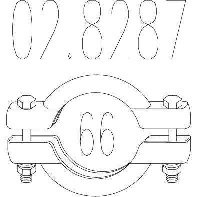 02.8287 Хомут выхлопной системы биконический (Диаметр 66 мм)