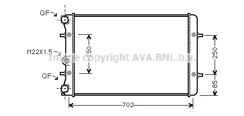 AVA QUALITY COOLING AI 2155 Радіатор охолодження двигуна