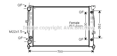 AVA QUALITY COOLING AIA 2122 Радіатор охолодження двигуна