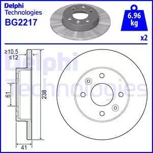 DELPHI BG2217 Тормозные диски