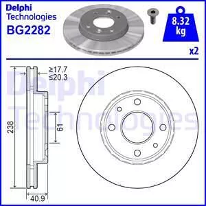 DELPHI BG2282 Тормозные диски