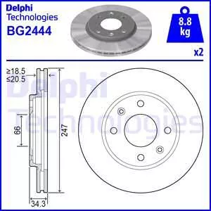 Delphi BG2444 Гальмівні диски