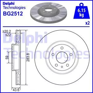 Delphi BG2512 Гальмівні диски