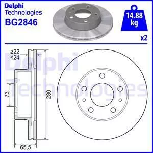 Delphi BG2846 Тормозные диски