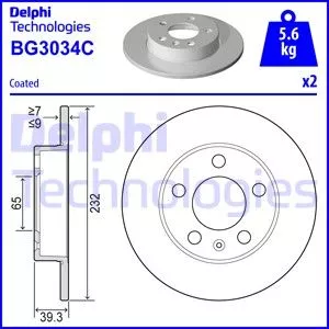 DELPHI BG3034C Гальмівні диски