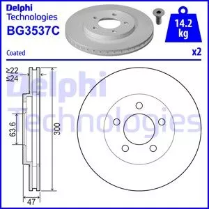 Delphi BG3537C Гальмівні диски