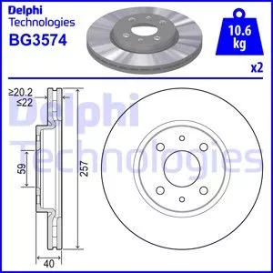 DELPHI BG3574 Тормозные диски