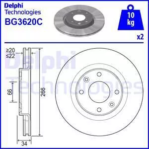 DELPHI BG3620 Тормозные диски