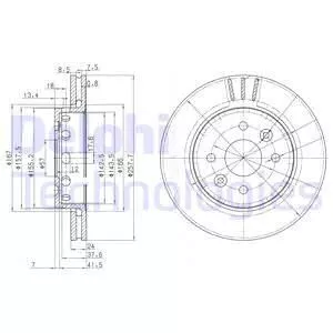 DELPHI BG3803 Тормозные диски