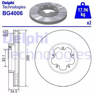 Delphi BG4006 Гальмівні диски