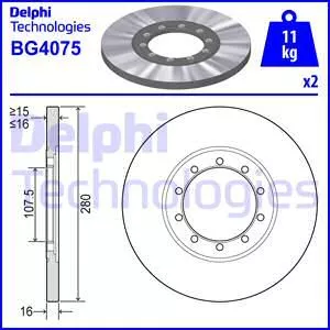 Delphi BG4075 Гальмівні диски