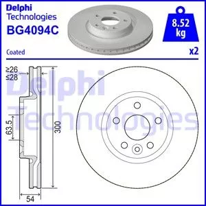 DELPHI BG4094C Тормозные диски