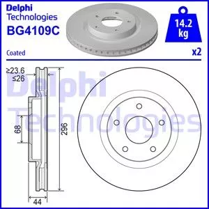 DELPHI BG4109C Тормозные диски