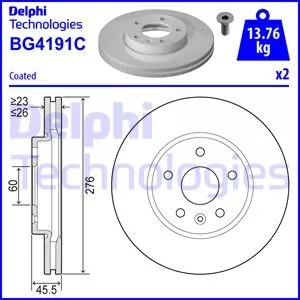 Delphi BG4191C Тормозные диски