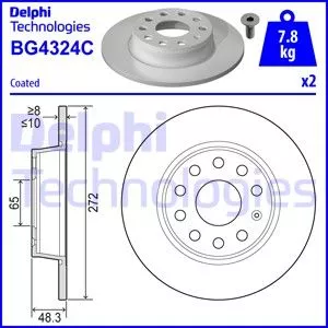 DELPHI BG4324C Тормозные диски