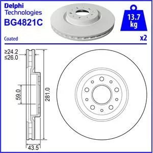 Delphi BG4821C Гальмівні диски