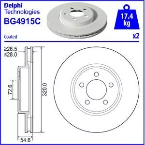 Delphi BG4915C Тормозные диски