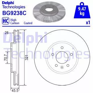 Delphi BG9238C Тормозные диски