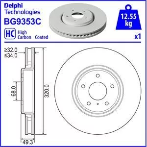 Delphi BG9353C Тормозные диски