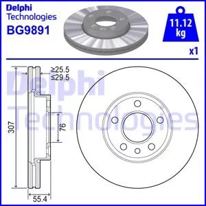 DELPHI BG9891 Тормозные диски