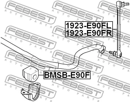 Febest BMSB-E90F Втулка стабілізатора