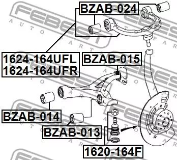 Febest BZAB-014 Сайлентблок ричагу