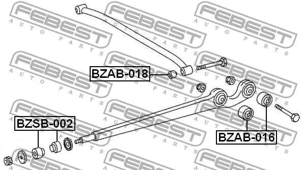 Febest BZAB-016 Сайлентблок ричагу