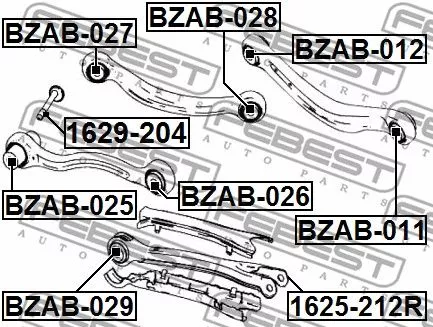 Febest BZAB-029 Сайлентблок рычага