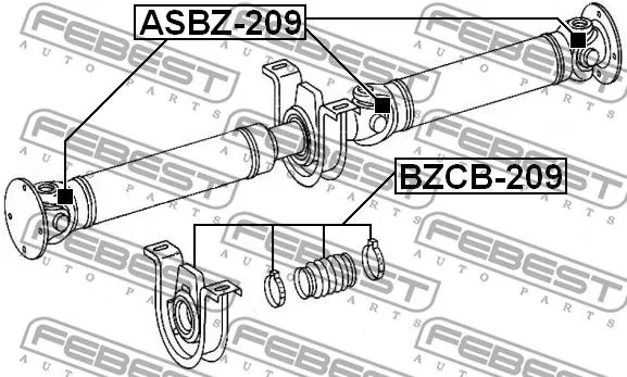 Febest BZCB-209 Подвесной подшипник