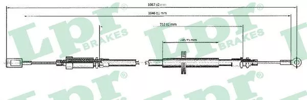LPR C0173B Трос ручного гальма