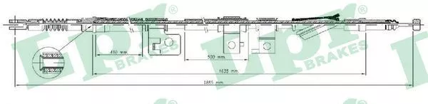 LPR C0309B Трос ручного тормоза