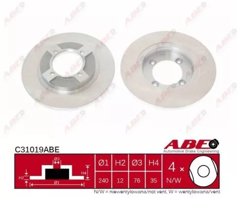 ABE C31019ABE Тормозные диски