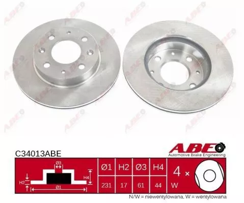 ABE C34013ABE Тормозные диски