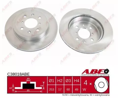 ABE C38018ABE Тормозные диски