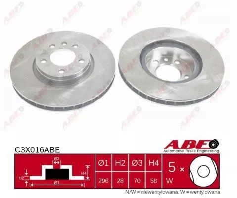 ABE C3X016ABE Гальмівні диски