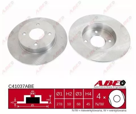 ABE C41037ABE Тормозные диски