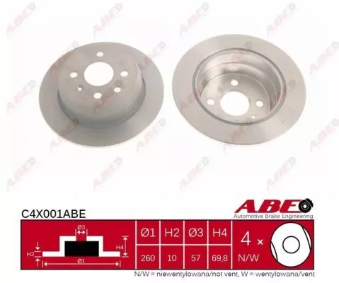 ABE C4X001ABE Тормозные диски