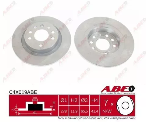 ABE C4X019ABE Гальмівні диски