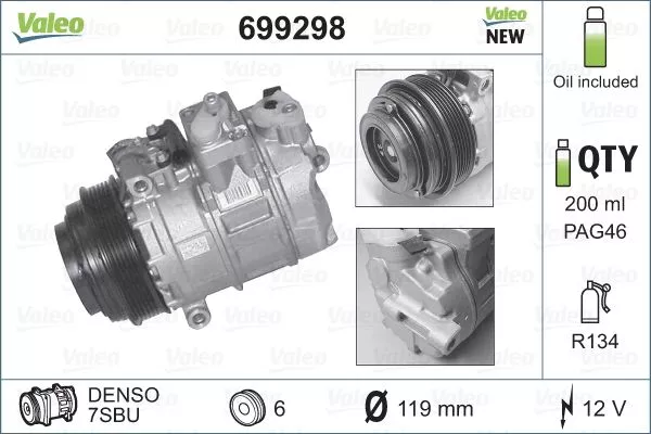 VALEO 699298 Компрессора кондиционера