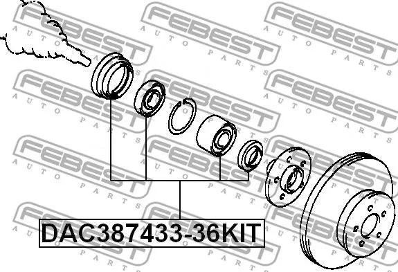 Febest DAC387433-36KIT Подшипник ступицы