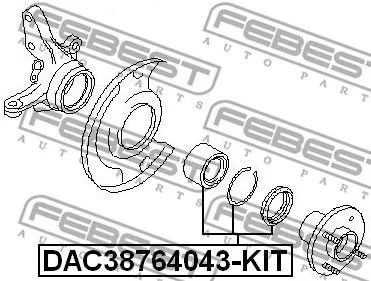 Febest DAC38764043-KIT Подшипник ступицы