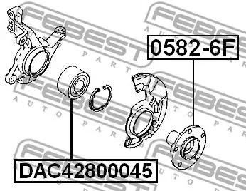 Febest DAC42800045 Підшипник ступиці колеса