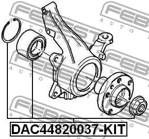 Febest DAC44820037-KIT Підшипник ступиці колеса