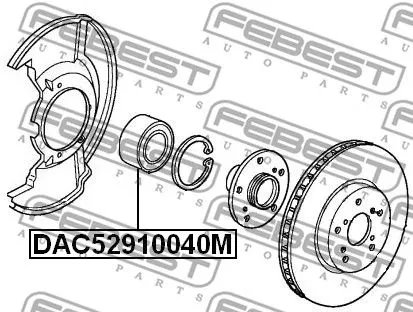 Febest DAC52910040M Підшипник ступиці колеса