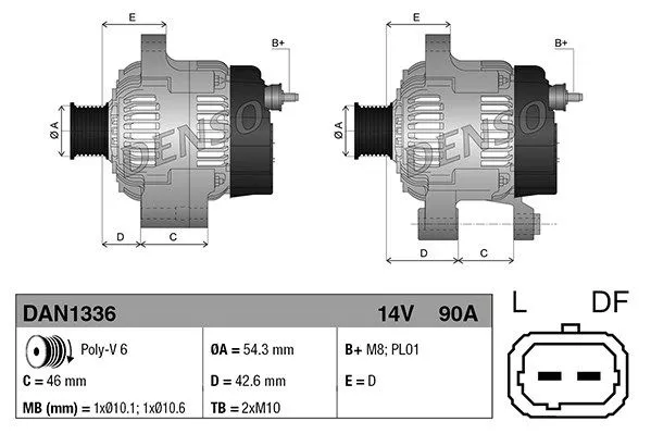 Denso DAN1336 Генератор