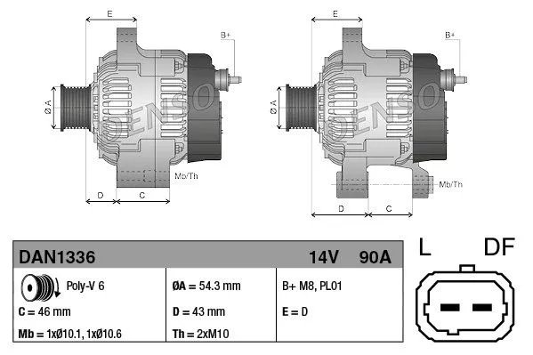 Denso DAN1336 Генератор