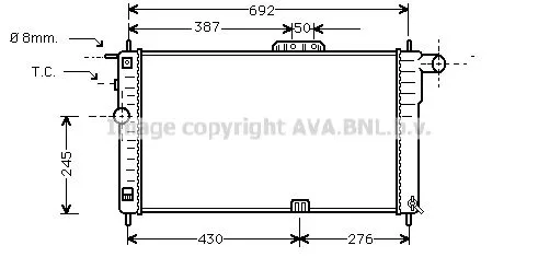 AVA QUALITY COOLING DWA 2001 Радіатор охолодження двигуна